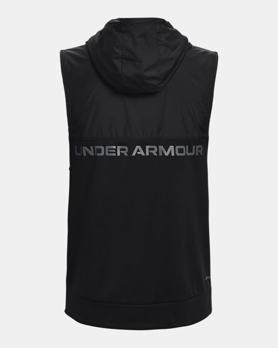 Men's Armour Fleece® Storm Hooded Vest, Black, pdpMainDesktop image number 7